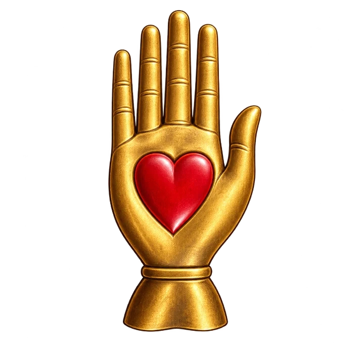 Heart in hand symbol