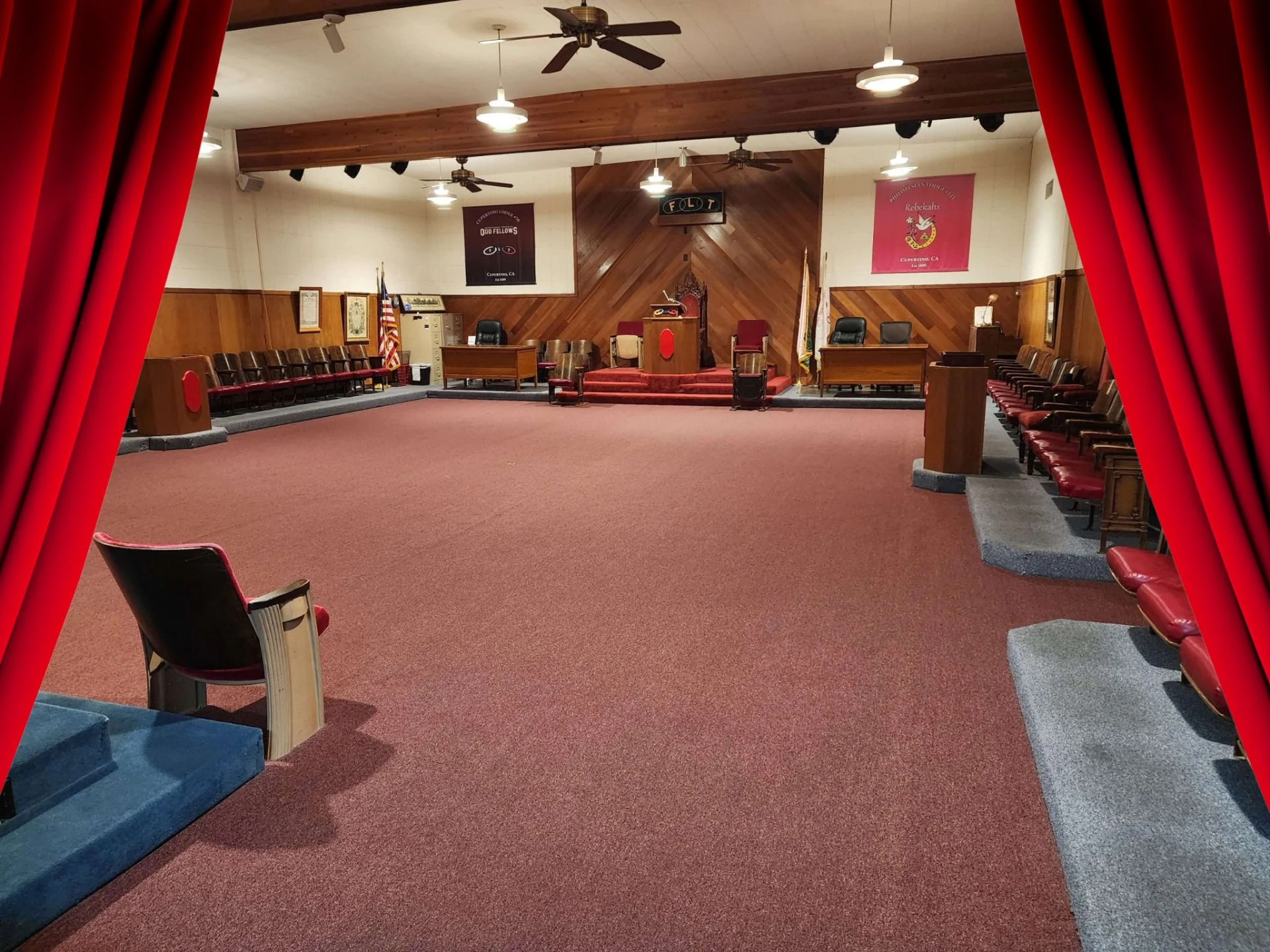 Interior of the St. Francois Lodge No. 48 meeting room