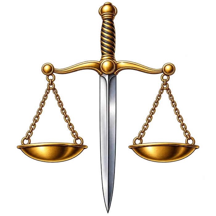 Scales and sword symbol